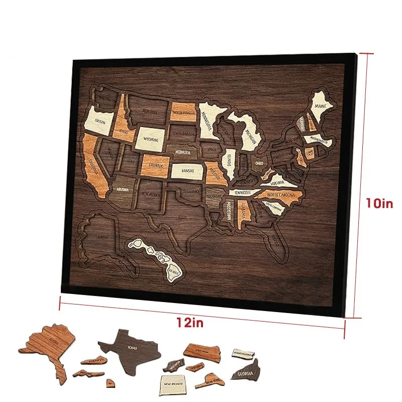 š„Last Day 49% OFF - Wooden USA Travel Map Puzzleš§©
