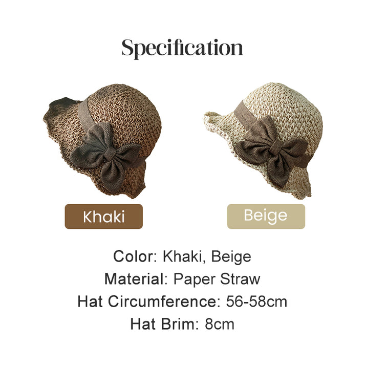 🔥 Hot Sale 50% OFF🔥Elegant Woven Straw Sun Hat with Bow