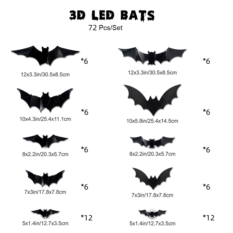 🔥 Last Day 50% OFF 🔥🦇Spooky 3D Bat LED Wall Light, Halloween Decor for Indoors and Outdoors👻
