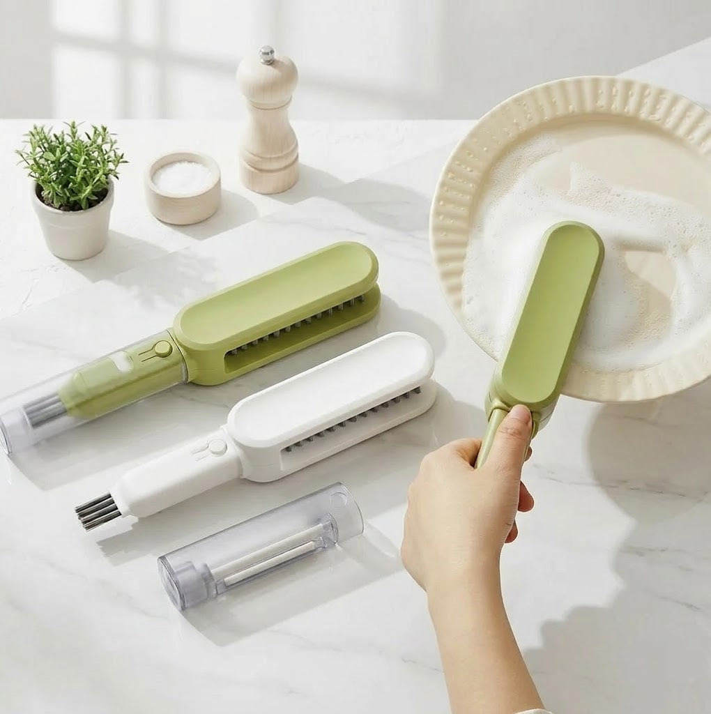 4-in-1 Knife Cleaning Brush with Sharpener – Buy 1 Get 1 Free Set (White & Green)