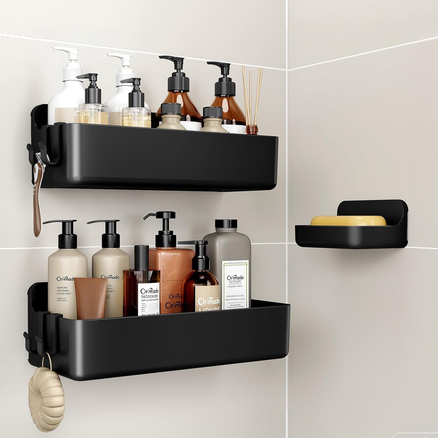 No-Drill Shower Caddy Organizer Set