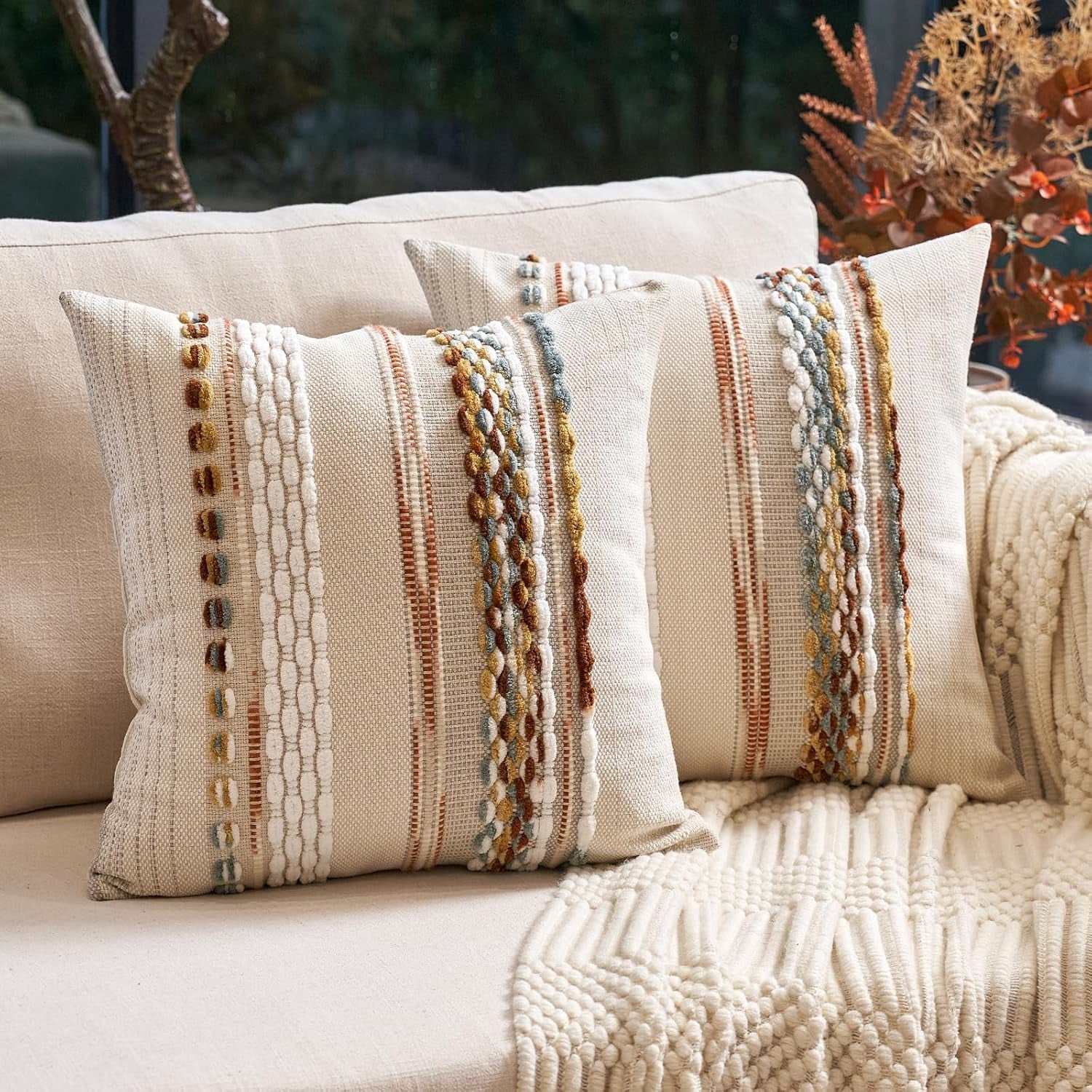 Boho Decorative Throw Pillow Covers Set