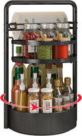 360° Rotating Spice Rack Organizer with Paper Towel Holder