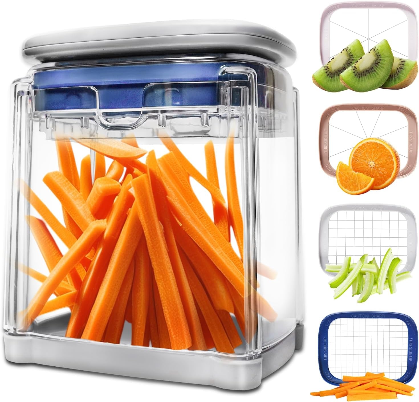 4-in-1 French Fry Cutter & Vegetable Chopper with Container