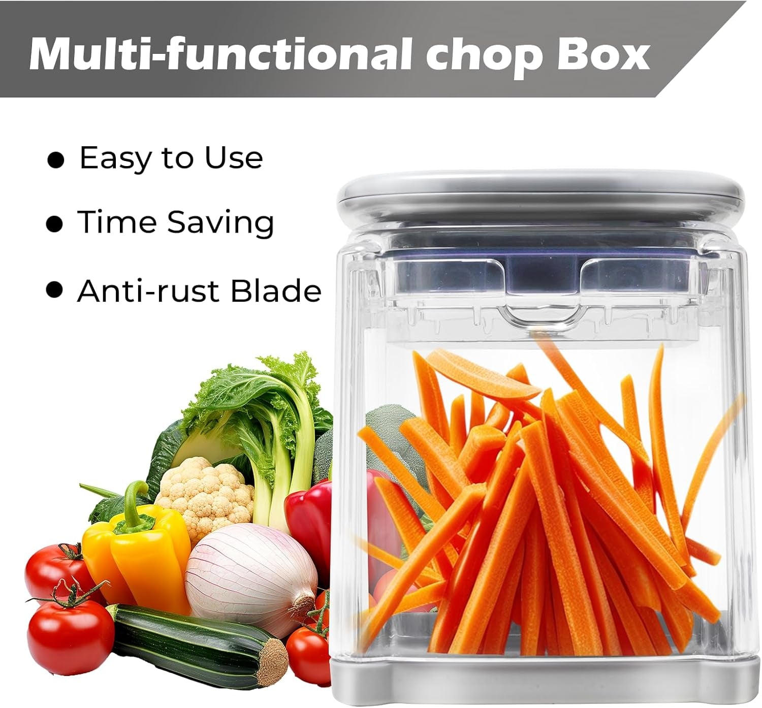4-in-1 French Fry Cutter & Vegetable Chopper with Container