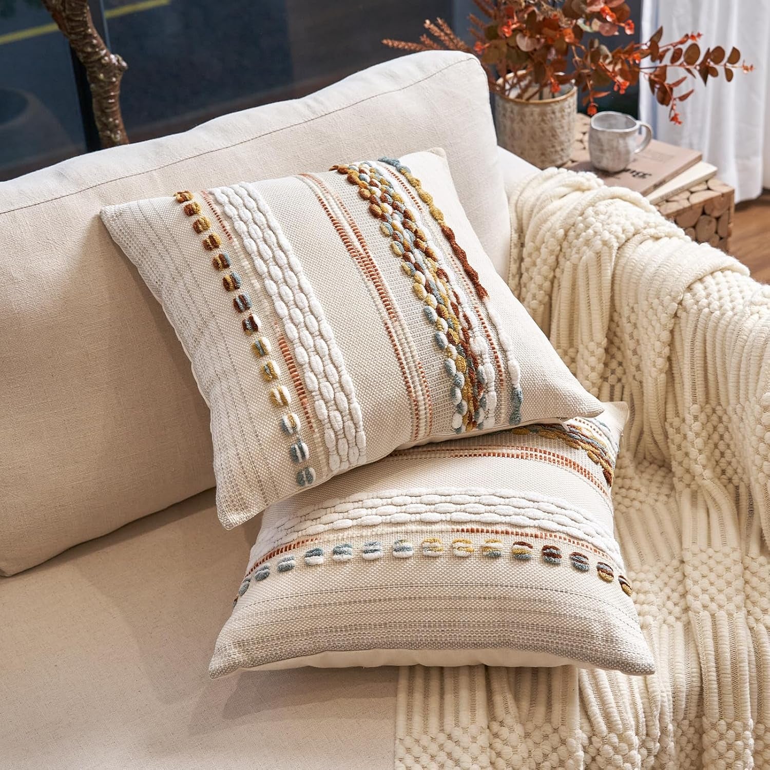 Boho Decorative Throw Pillow Covers Set