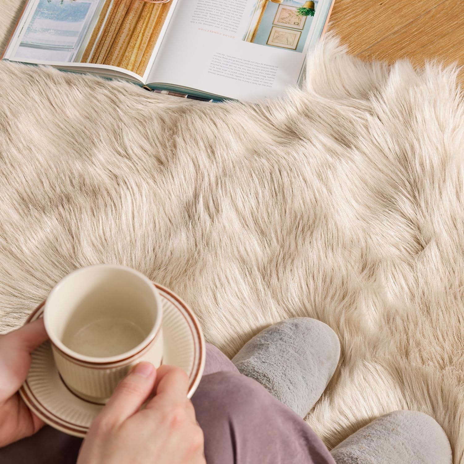 Soft Shaggy Faux Fur Area Rug