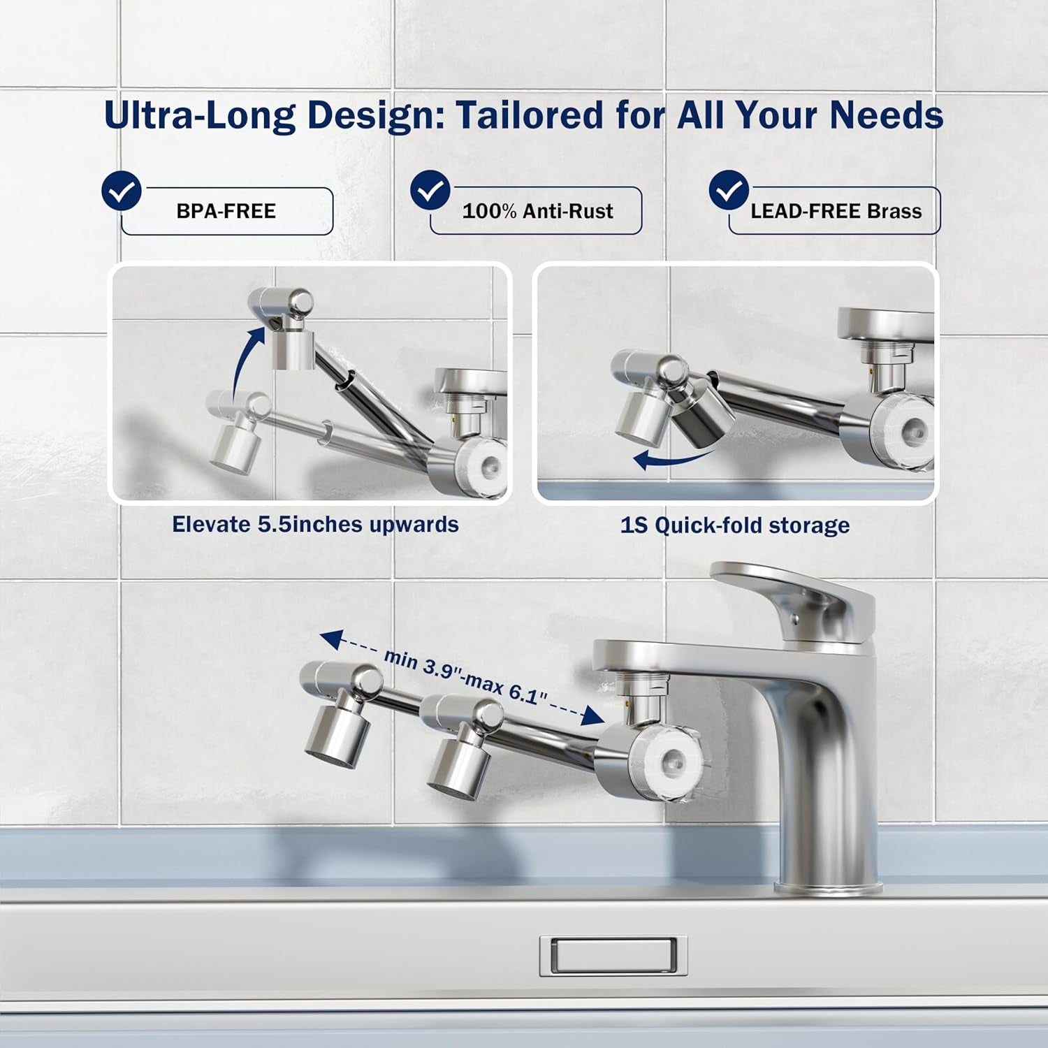 1080° Rotating Faucet Water Filter Extender