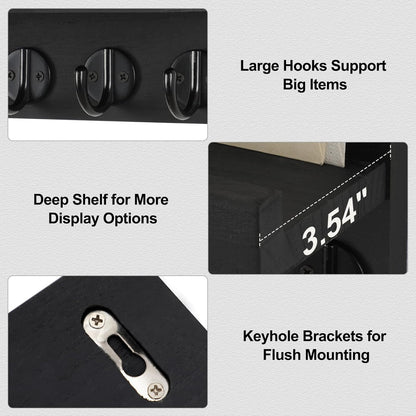 Wall Mounted Key Holder with Shelf