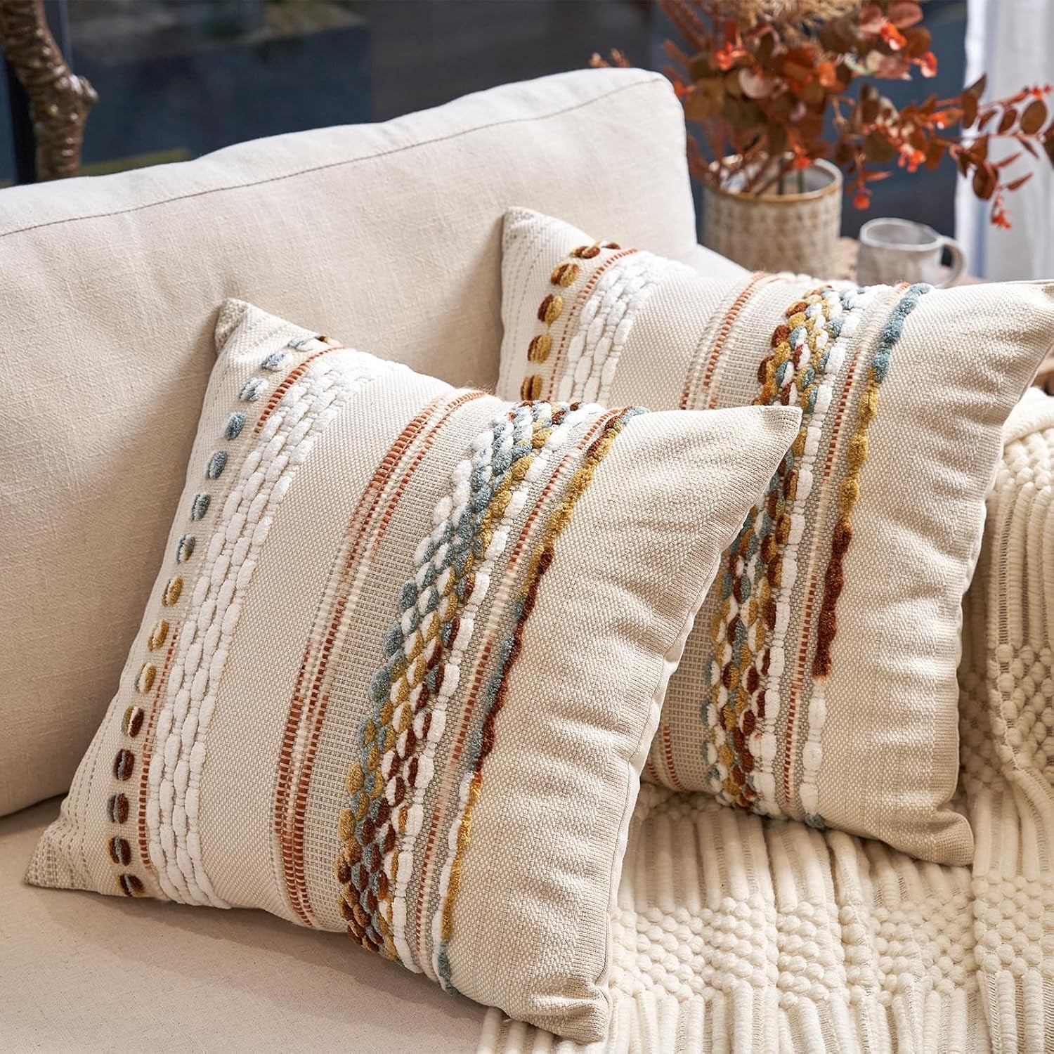 Boho Decorative Throw Pillow Covers Set