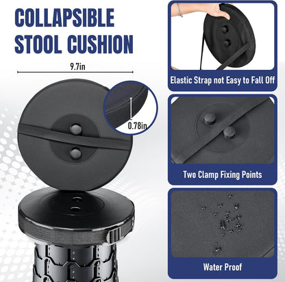 Upgraded Collapsible Stool with Cushion, Camping Stools for Outdoor Camping Travel Hiking Fishing