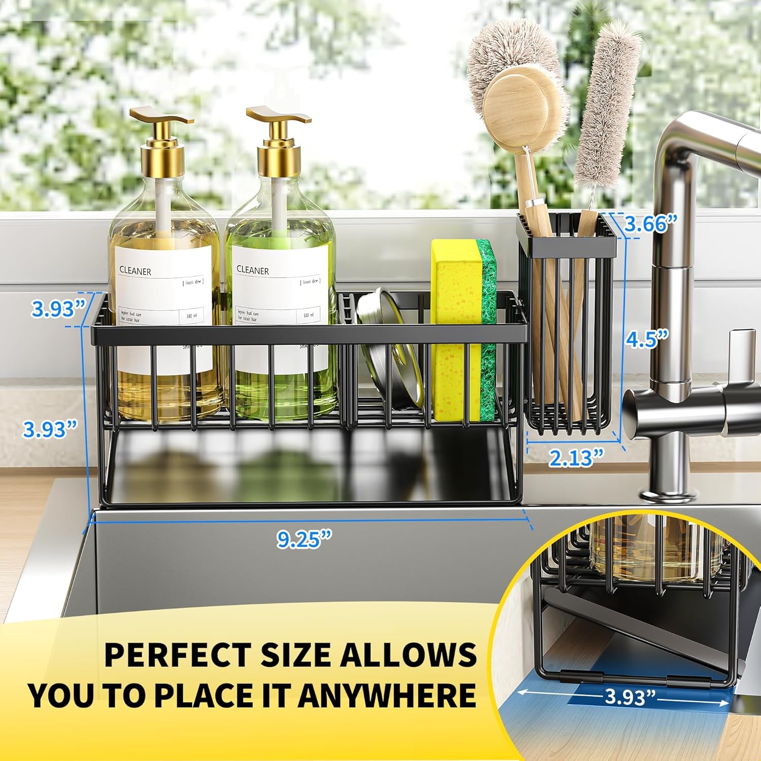 304 Stainless Steel Kitchen Sink Caddy Organizer