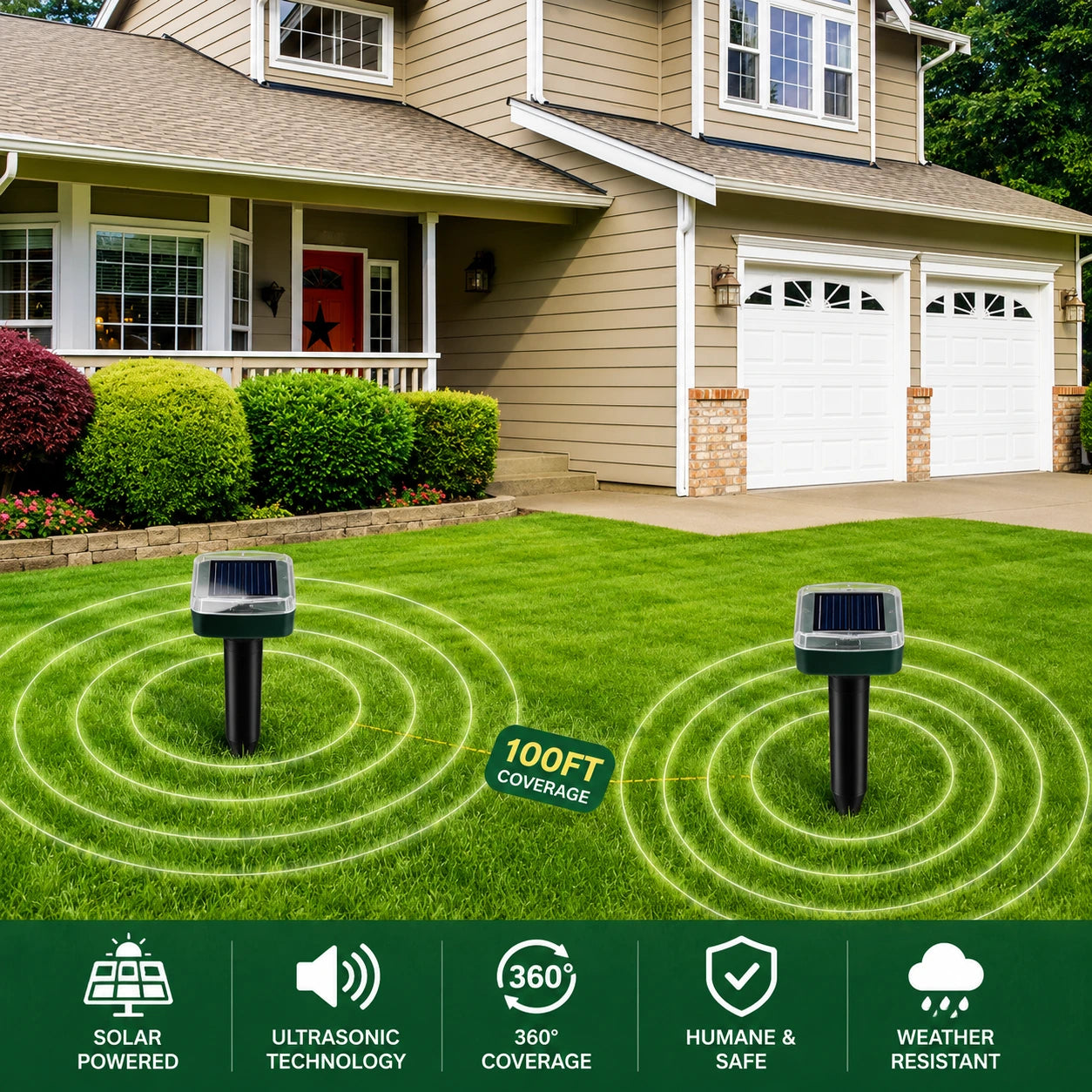 ☘️Solar Powered Waterproof Screw Mole Repellent