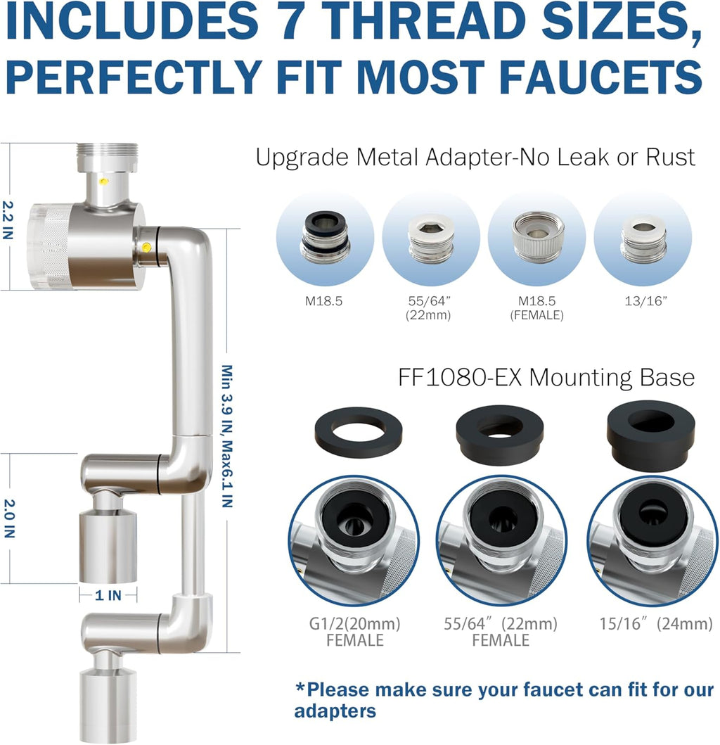 1080° Rotating Faucet Water Filter Extender