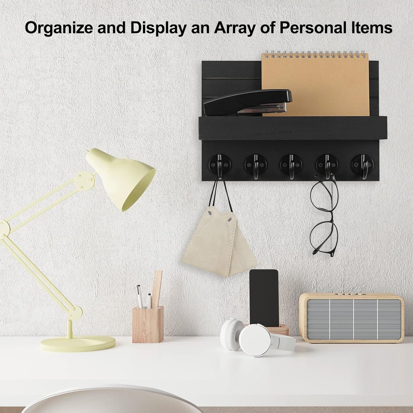 Wall Mounted Key Holder with Shelf
