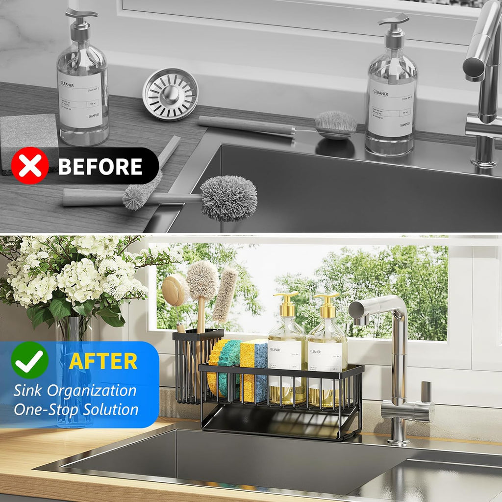 304 Stainless Steel Kitchen Sink Caddy Organizer