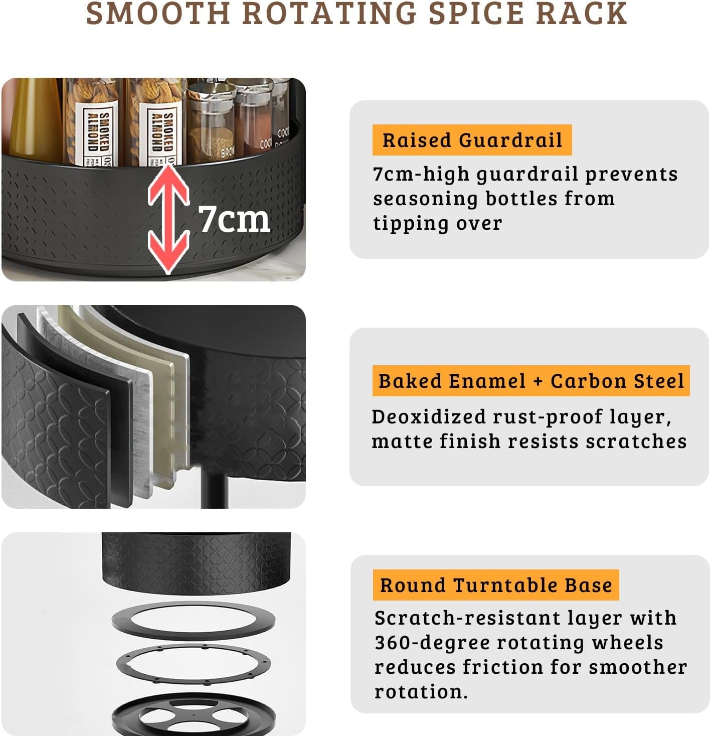 360° Rotating Spice Rack Organizer with Paper Towel Holder