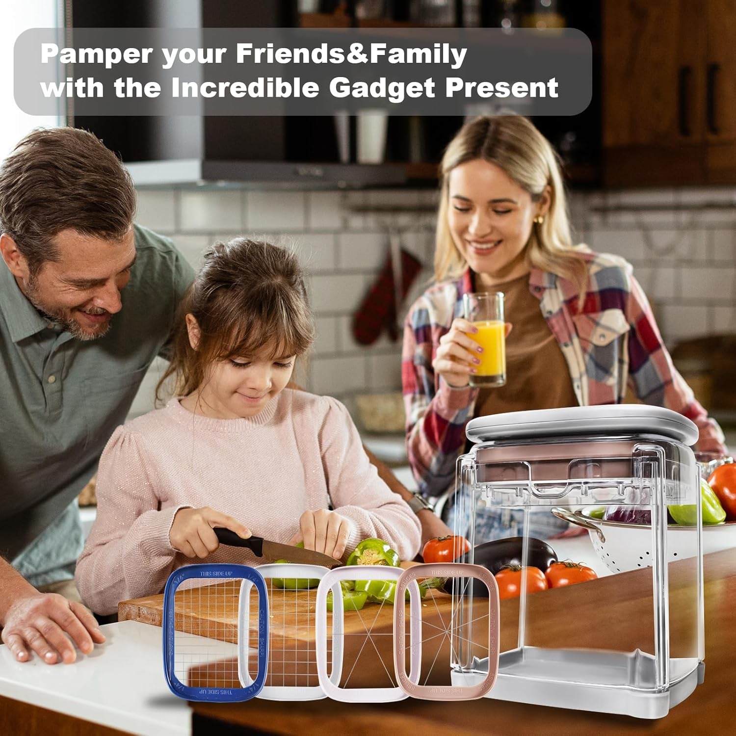 4-in-1 French Fry Cutter & Vegetable Chopper with Container