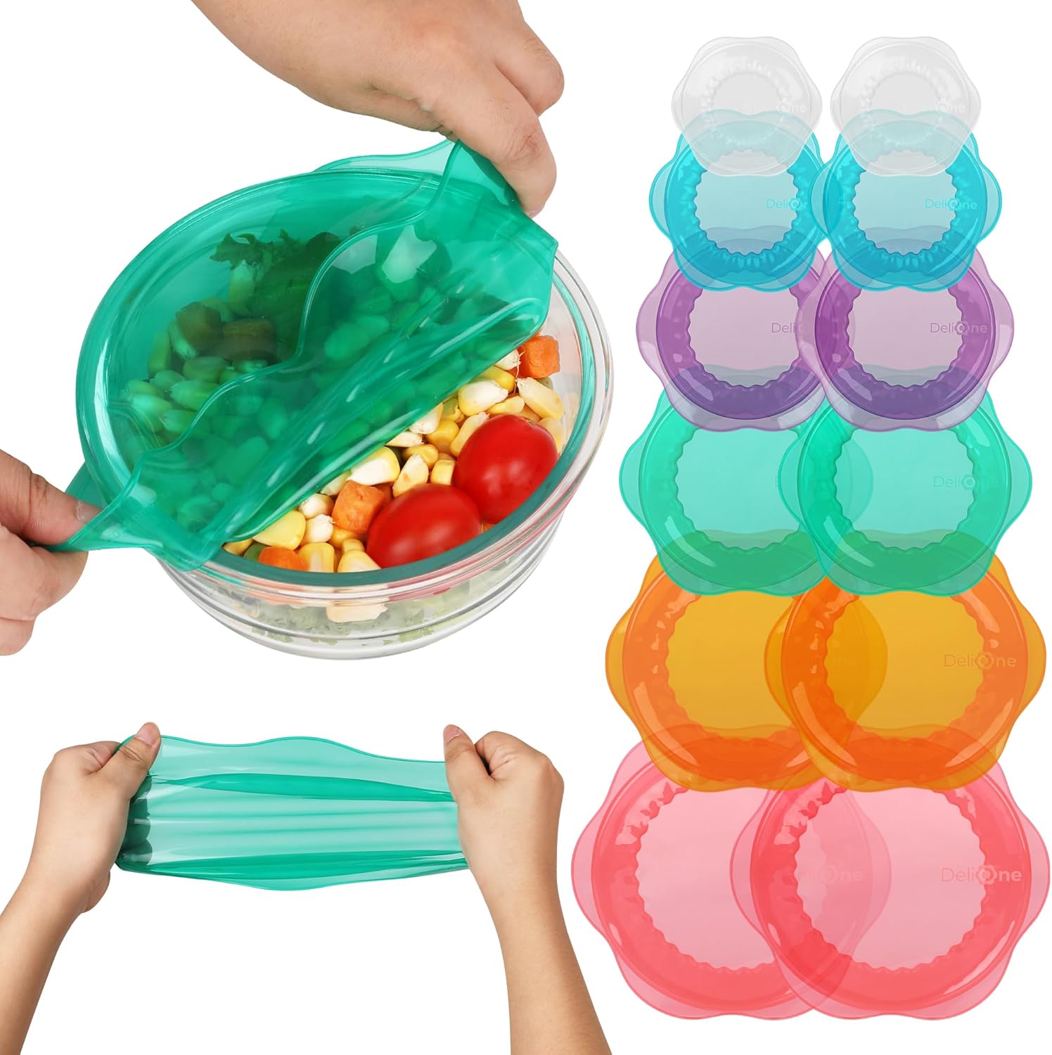 Reusable Silicone Stretch Lids Set