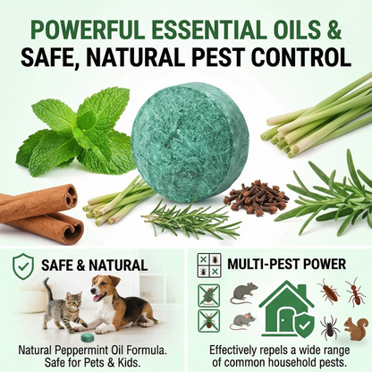 💥 Natural Peppermint Rodent Repellent Tablets – 10 Pack