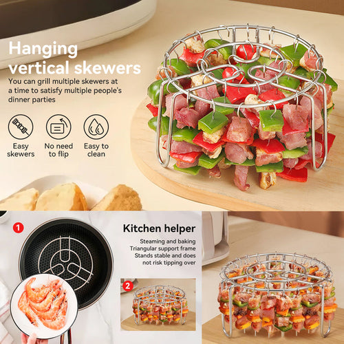 🔥🔥LAST DAY -BUY 18 GET 18 FREE-$0.92 EACH🎁No More Turning! Perfectly Crispy Air Fryer Skewers in One Go