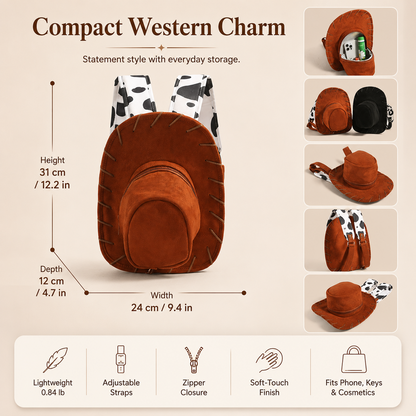 🤠 Vintage Cowboy Hat Backpack – Western Style Meets Everyday Storage 🎒