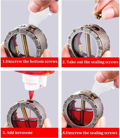 🎁Vintage Trench Lighter Transparent Kerosene Lighter Antique Steampunk Lighter Cool Unique Lighter for Men