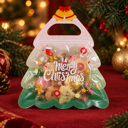 💖LAST DAY SALE 50% OFF!!🎁Easy Fill, Easy Seal🎄 Festive Self-Seal Treat Bags – Santa & Snowman Print | Resealable, Food-Safe & Perfect for Cookies, Chocolates & Little Gifts 🎅⛄