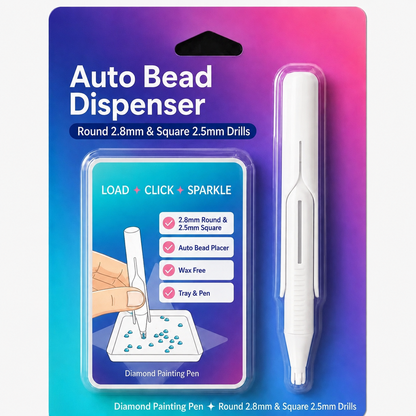 🔥Last Day 50% OFF 💎 Automatic Diamond Painting Bead dispenser | Wax-Free Round Drill Pen for Faster, Easier Crafting ✨