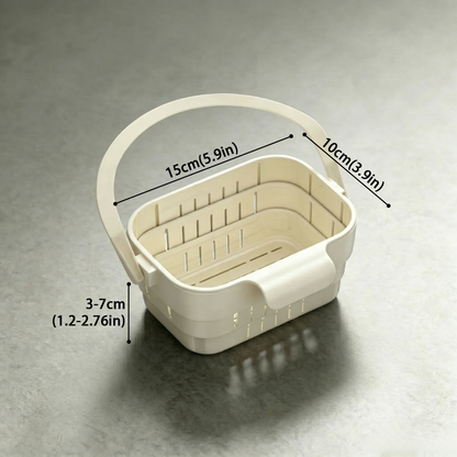 🧺Retractable Hanging Colander | No-Touch Scraps, Quick Draining & Fold-Flat Storage