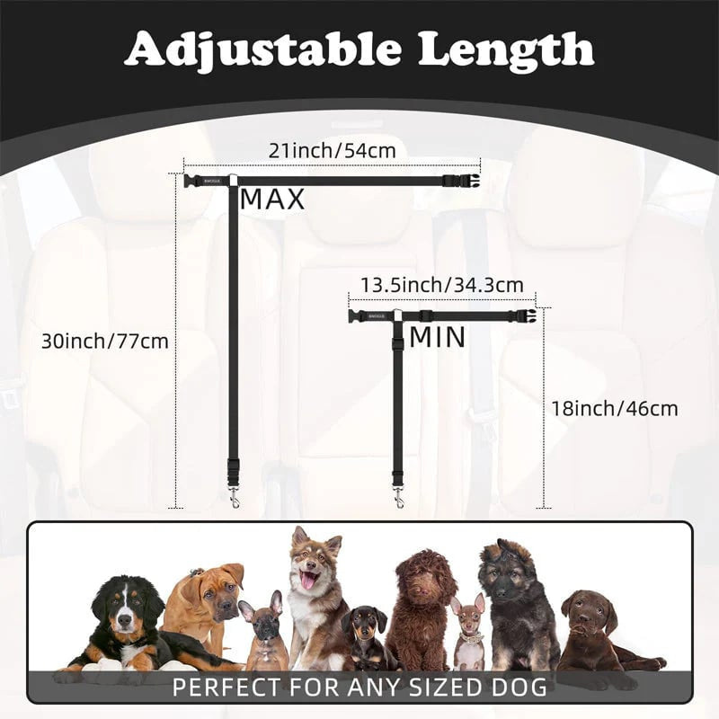 🐾 2-in-1 Dog Car Seat Belt & Walking Leash — Adjustable Pet Travel Restraint for Safer Car Rides