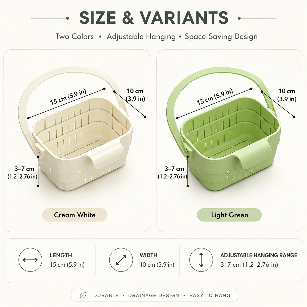 🧺Retractable Hanging Colander | No-Touch Scraps, Quick Draining & Fold-Flat Storage