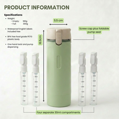 🧴 No More Leaky Travel Bottles — Portable 4-in-1 Pump Dispenser For Smarter Packing