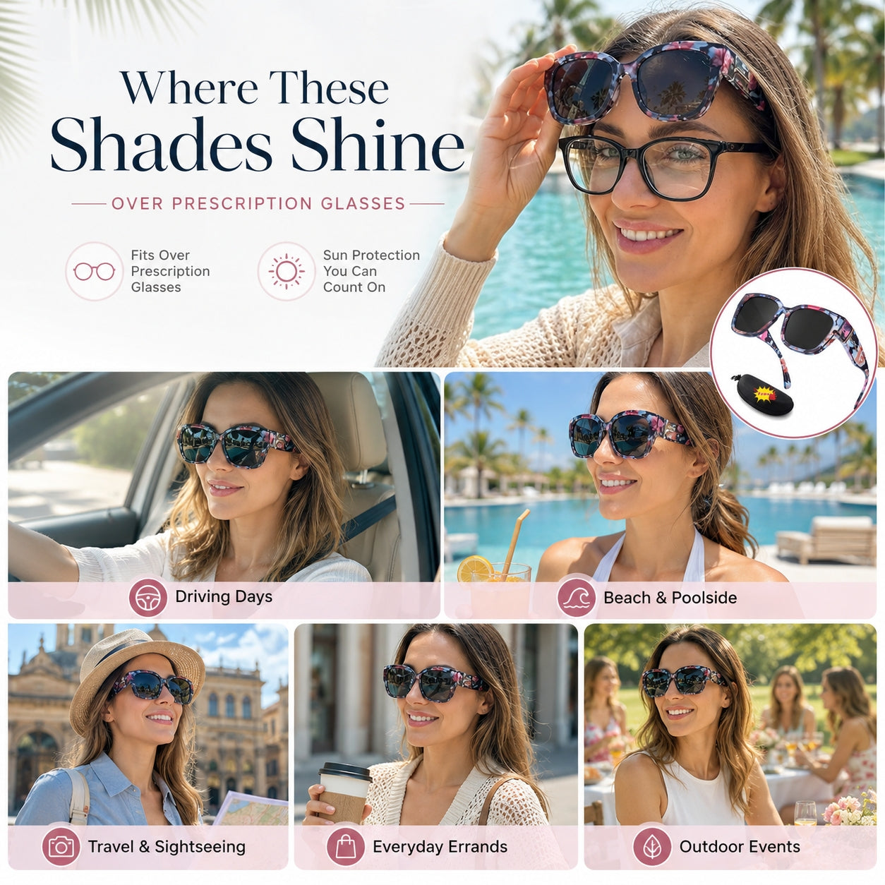 🕶️ Fit-Over Polarized Sunglasses for Women – Wear Over Prescription Glasses