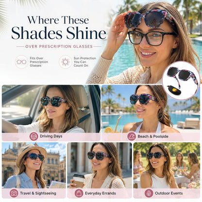 🕶️ Fit-Over Polarized Sunglasses for Women – Wear Over Prescription Glasses