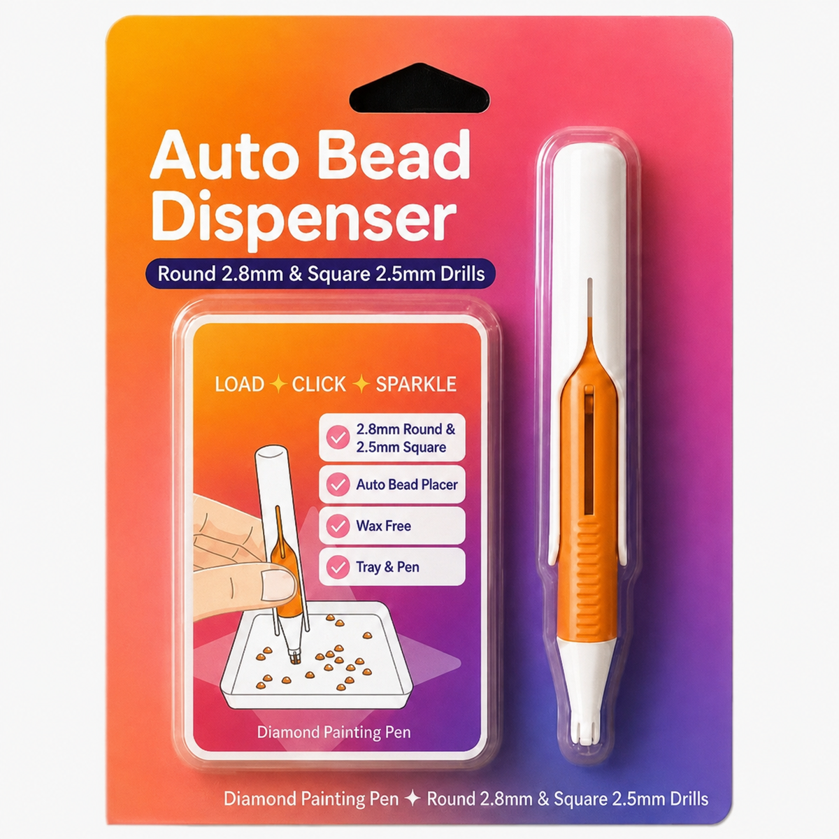 🔥Last Day 50% OFF 💎 Automatic Diamond Painting Bead dispenser | Wax-Free Round Drill Pen for Faster, Easier Crafting ✨