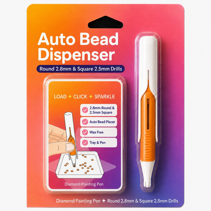 🔥Last Day 50% OFF 💎 Automatic Diamond Painting Bead dispenser | Wax-Free Round Drill Pen for Faster, Easier Crafting ✨