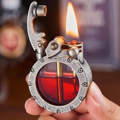 🎁Vintage Trench Lighter Transparent Kerosene Lighter Antique Steampunk Lighter Cool Unique Lighter for Men
