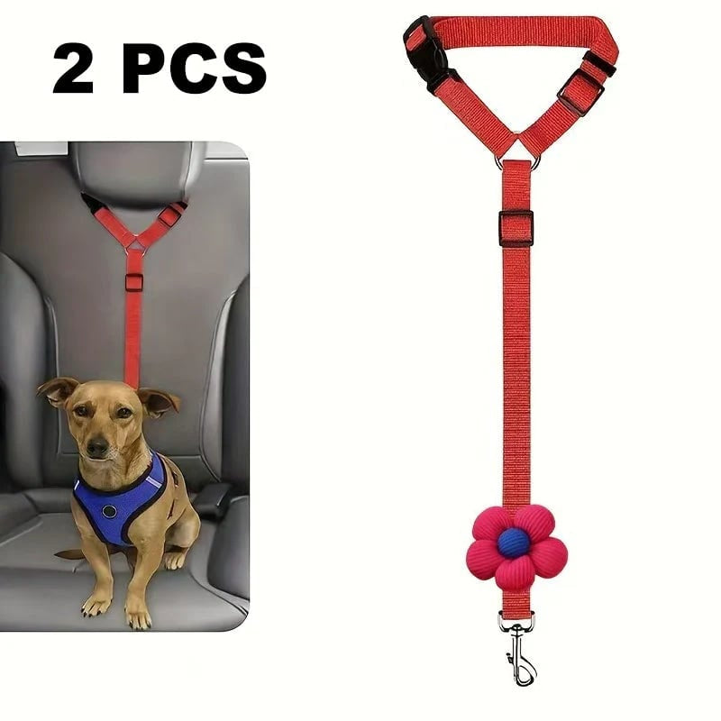 🐾 2-in-1 Dog Car Seat Belt & Walking Leash — Adjustable Pet Travel Restraint for Safer Car Rides