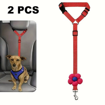 🐾 2-in-1 Dog Car Seat Belt & Walking Leash — Adjustable Pet Travel Restraint for Safer Car Rides
