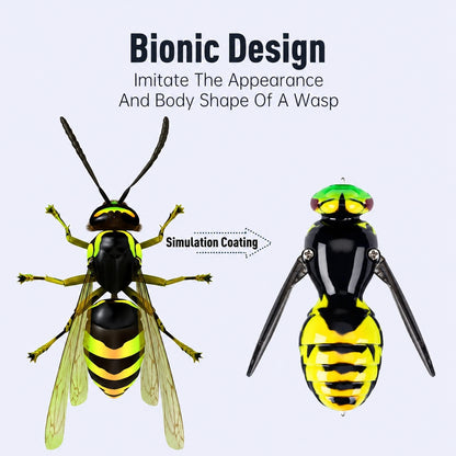 🐝 Bionic Wasp Crawl Bait - Topwater Micro Fishing Lure with Acoustic Noise Steel Balls for Bass & Pike Professional Anglers