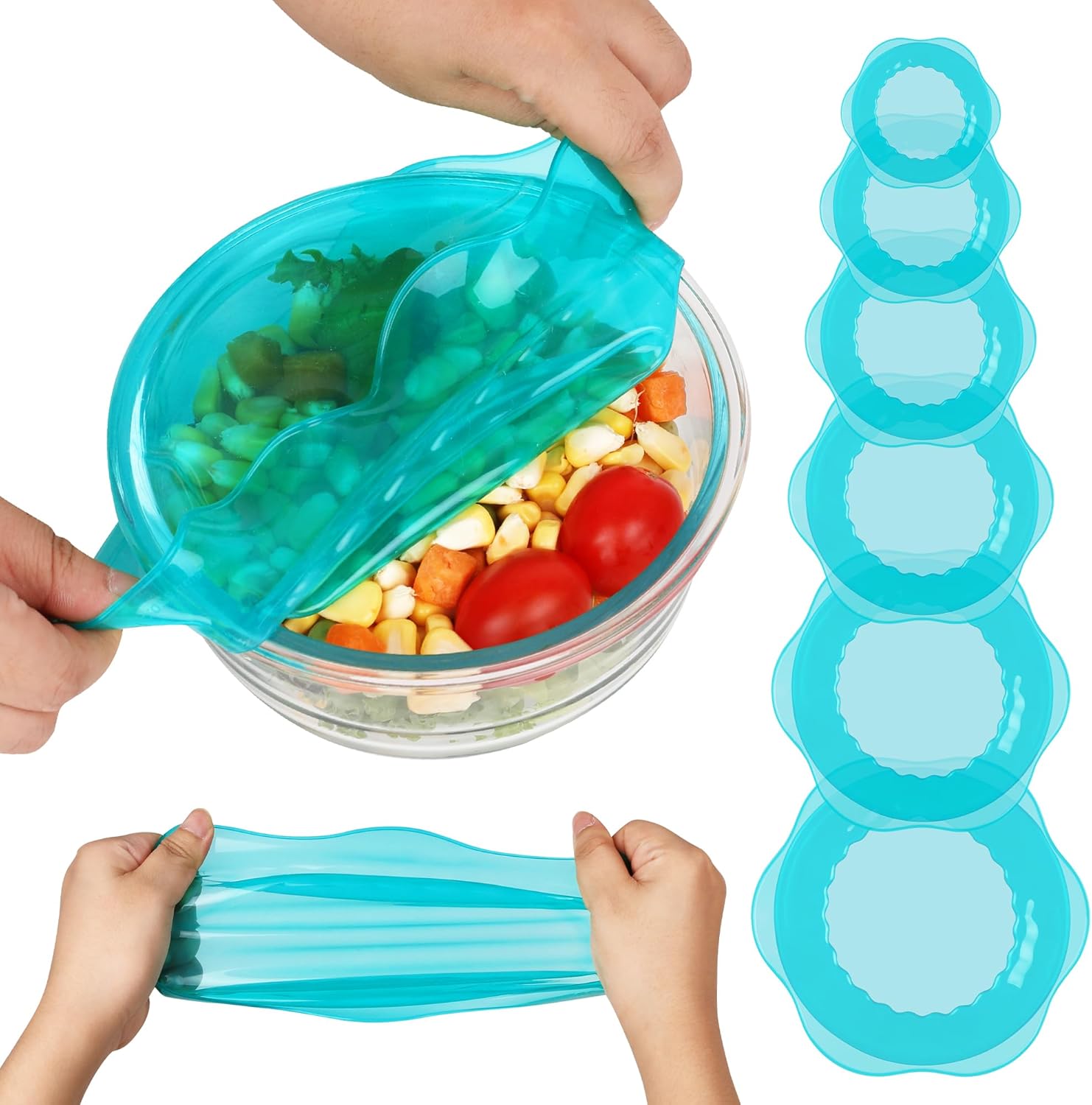 Reusable Silicone Stretch Lids Set