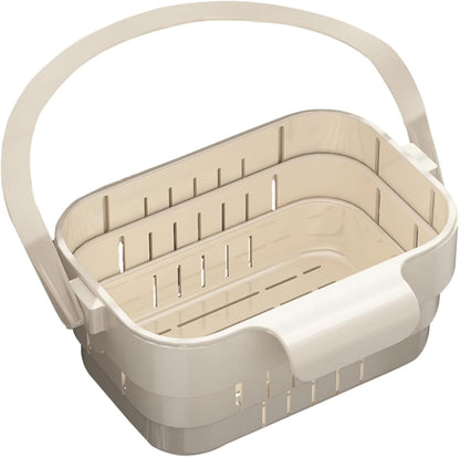 🧺Retractable Hanging Colander | No-Touch Scraps, Quick Draining & Fold-Flat Storage