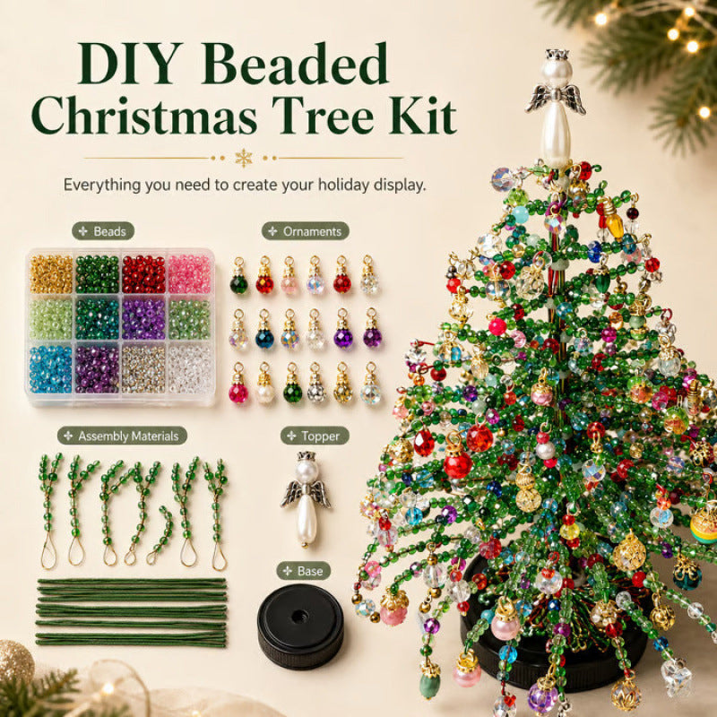 🎄✨ DIY Beaded Christmas Tree Kit– 🎅Create your own sparkling Christmas decorations