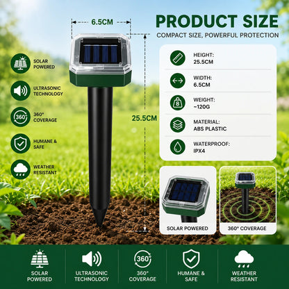 ☘️Solar Powered Waterproof Screw Mole Repellent