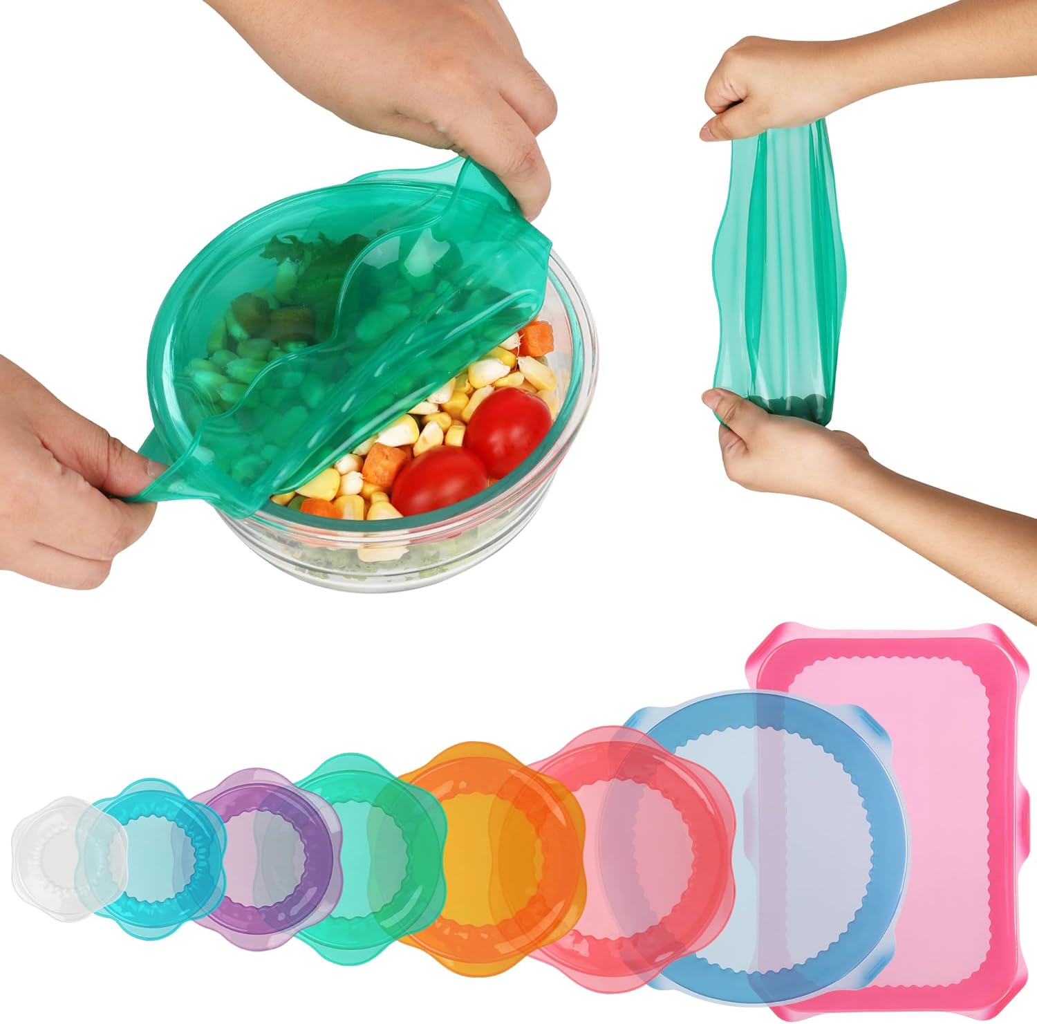 Reusable Silicone Stretch Lids Set