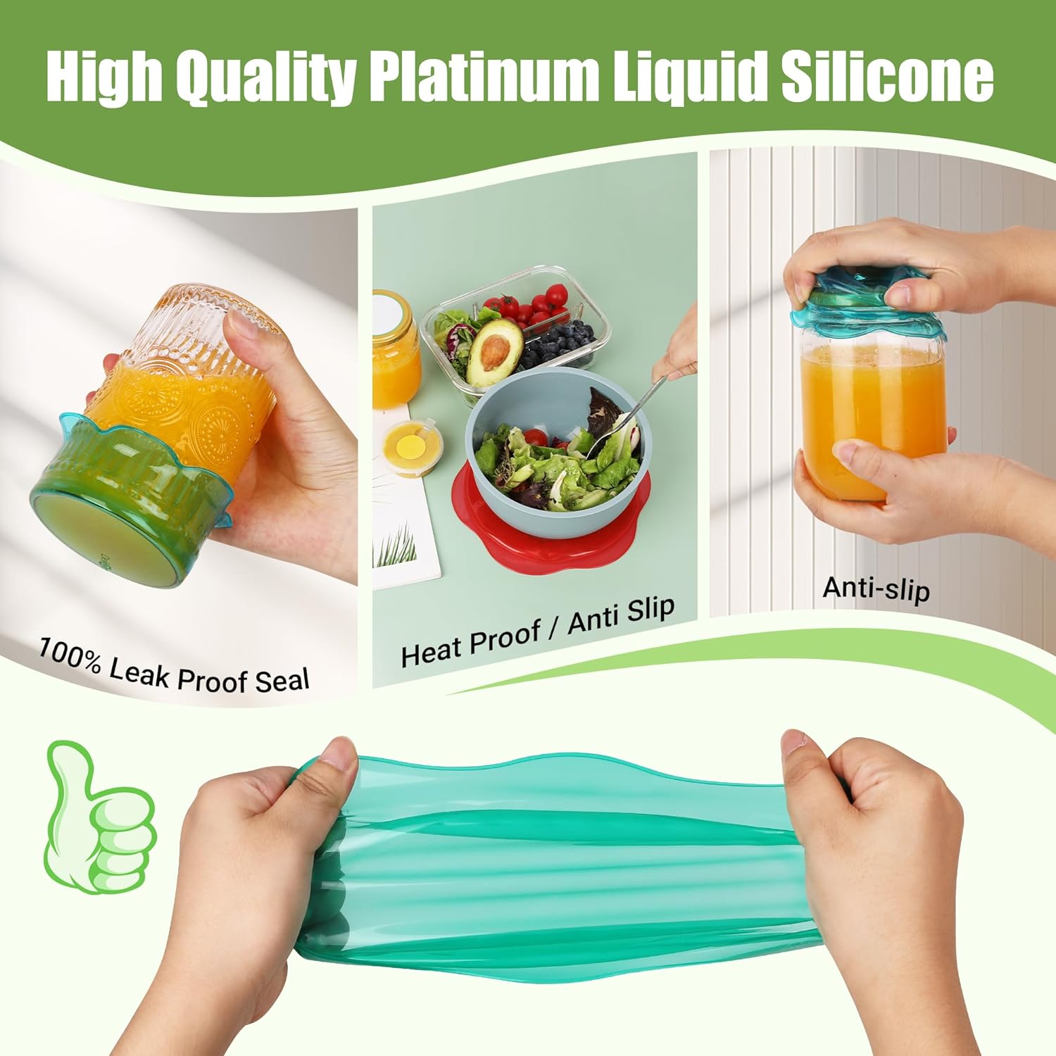 Reusable Silicone Stretch Lids Set