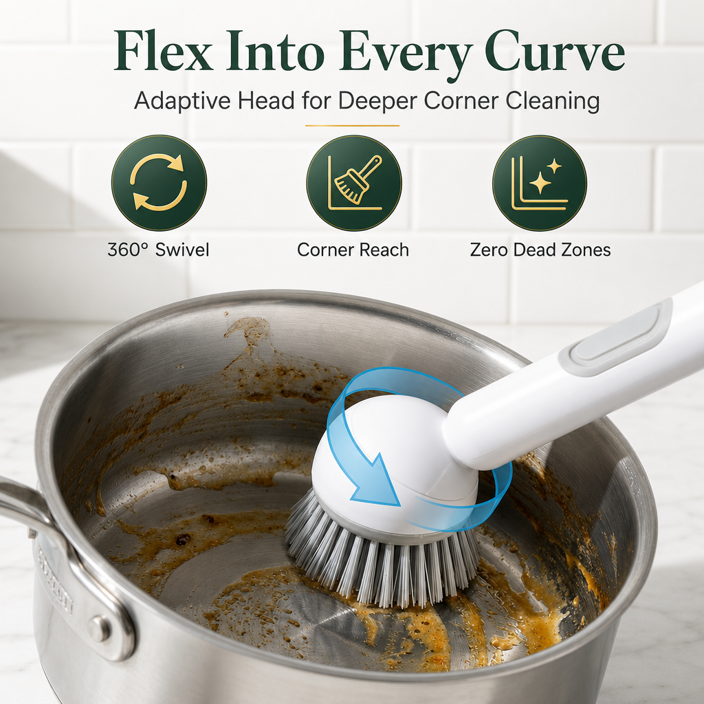 Press-to-Soap 360° Clean Brush 🧼✨No-mess clean brush with built-in soap dispenser, adjustable angles