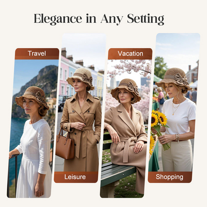 🔥 Hot Sale 50% OFF🔥Elegant Woven Straw Sun Hat with Bow
