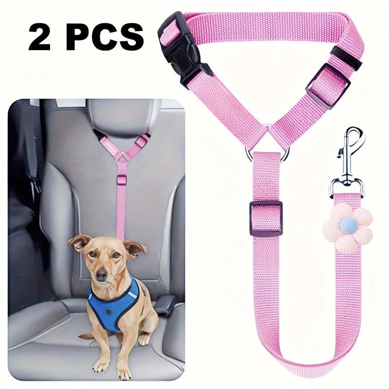 🐾 2-in-1 Dog Car Seat Belt & Walking Leash — Adjustable Pet Travel Restraint for Safer Car Rides